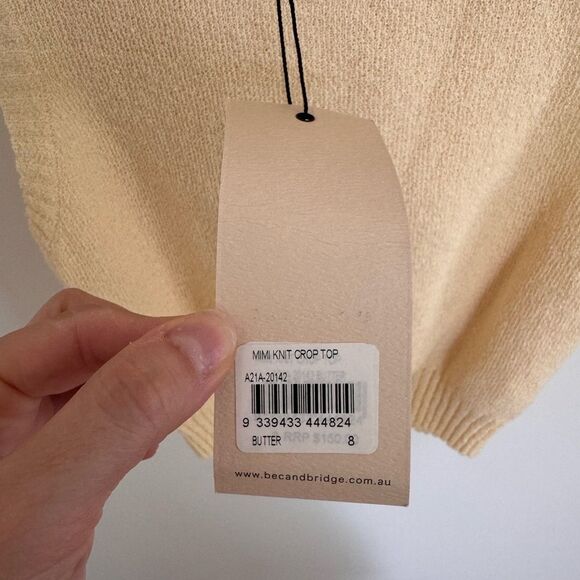 Bec + Bridge Mimi Knit Crop Top Butter NWT Size 4 - Picture 4 of 5